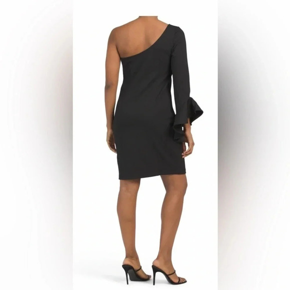 TRINA TRINA TURK Kadinsky One Shoulder Bell Sleeve Cocktail Dress ColorB… - Picture 2 of 3